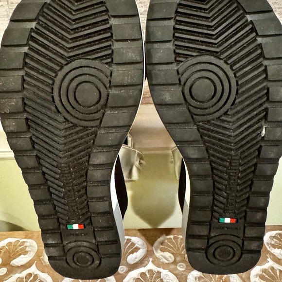 Nero Giardini Bungee Black and White Wedge Sandals - Picture 7 of 7